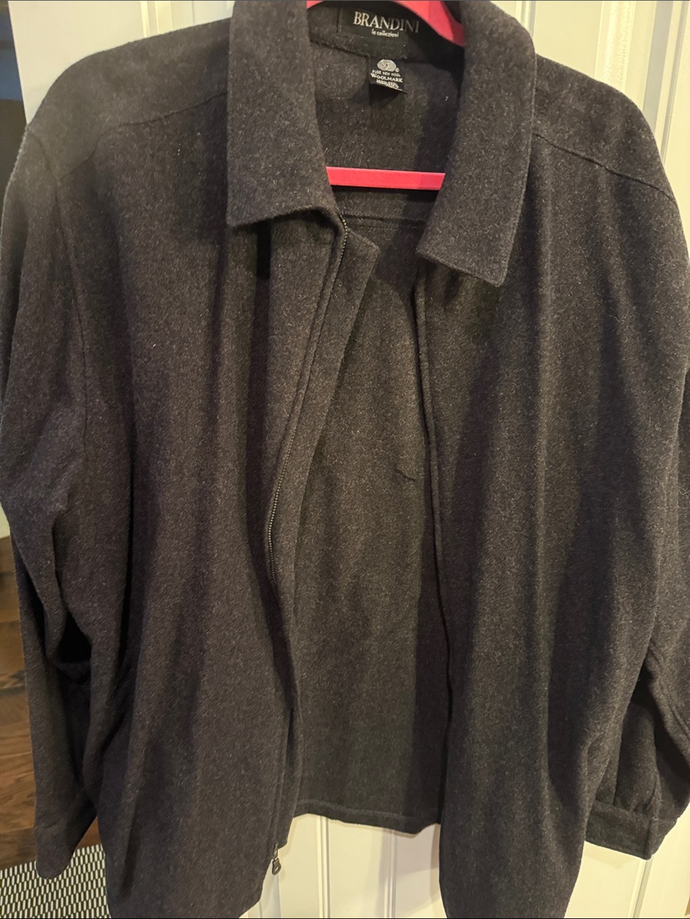 Men’s Charcoal Gray Zip-Front Sweater Jacket